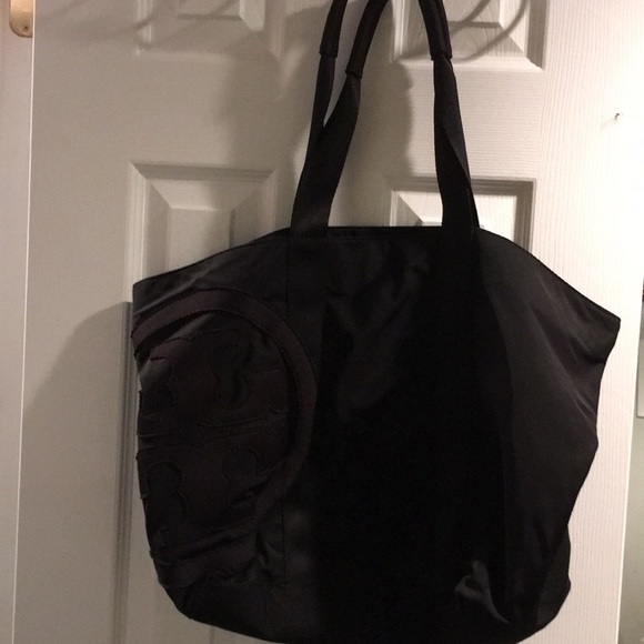 Tory Burch Handbags - Tory Burch nylon black tote bag good condition